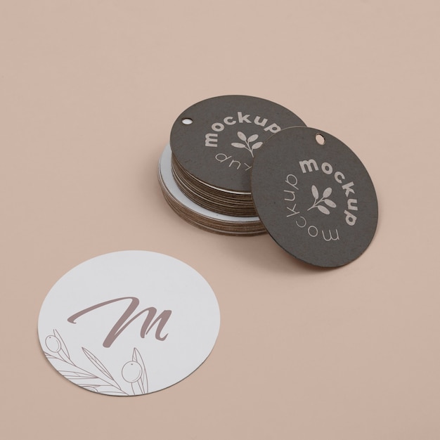 Circle shaped tag price mockup