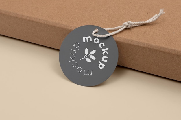 Circle shaped tag price mockup