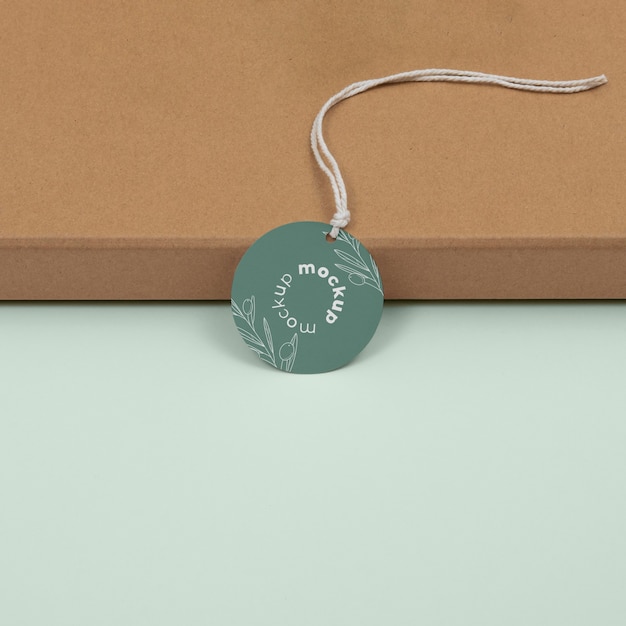 Circle shaped tag price mockup