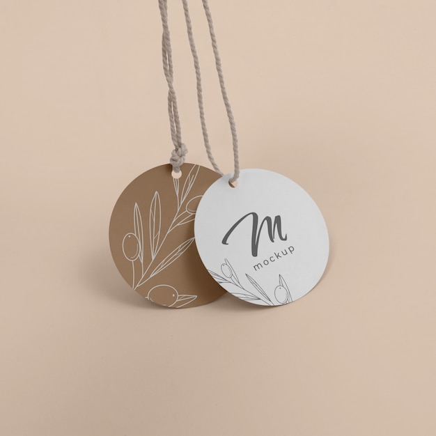 Circle shaped tag price mockup