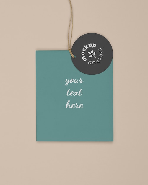 Circle shaped tag price mockup