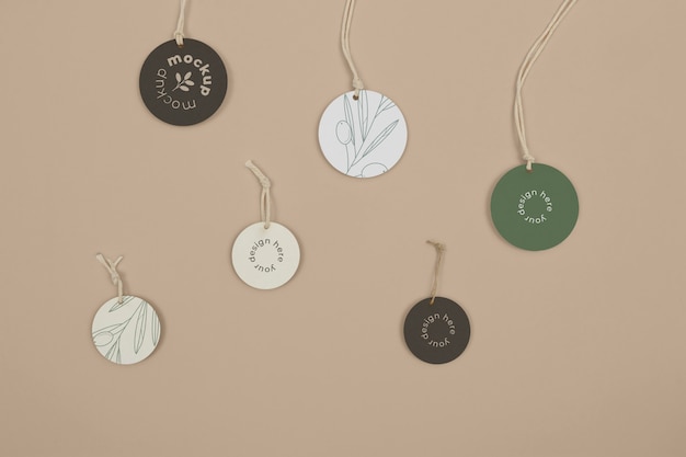 Circle shaped tag price mockup