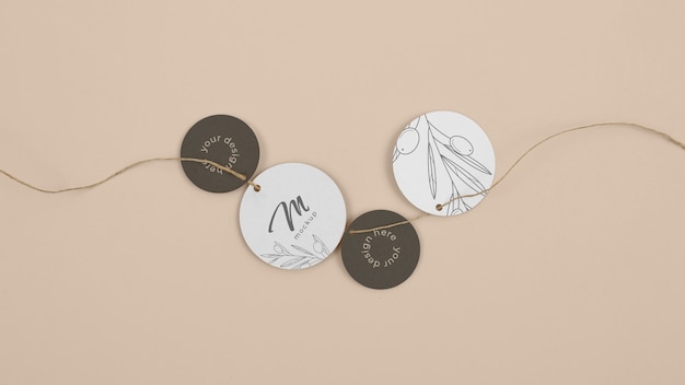 Circle shaped tag price mockup