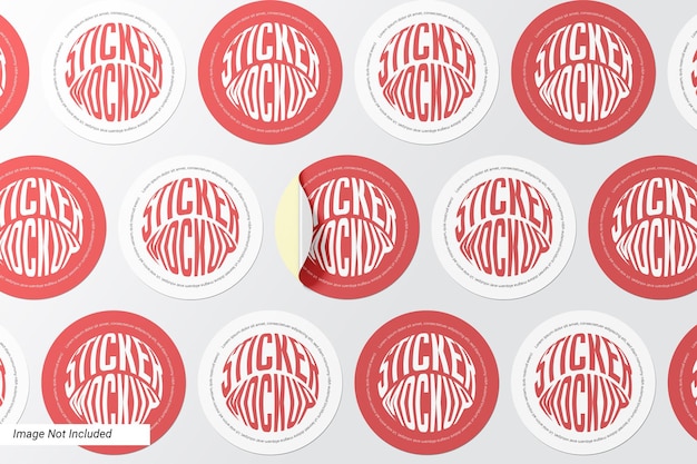 PSD circle sticker label mockup