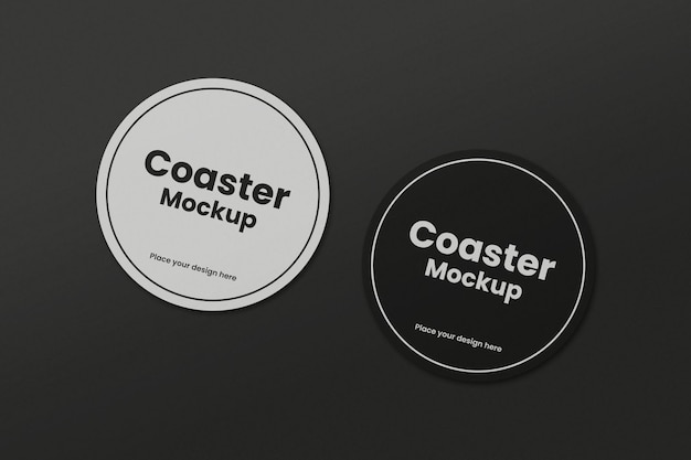 Circle table coaster mockup