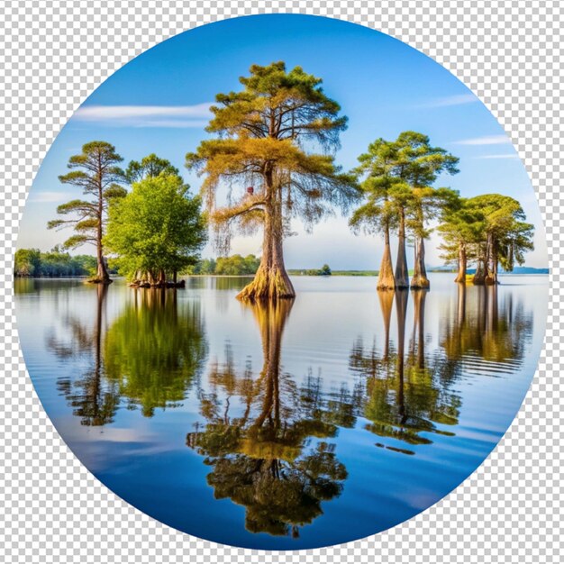 a circle of trees with a circle of circle with a circle of water in the middle