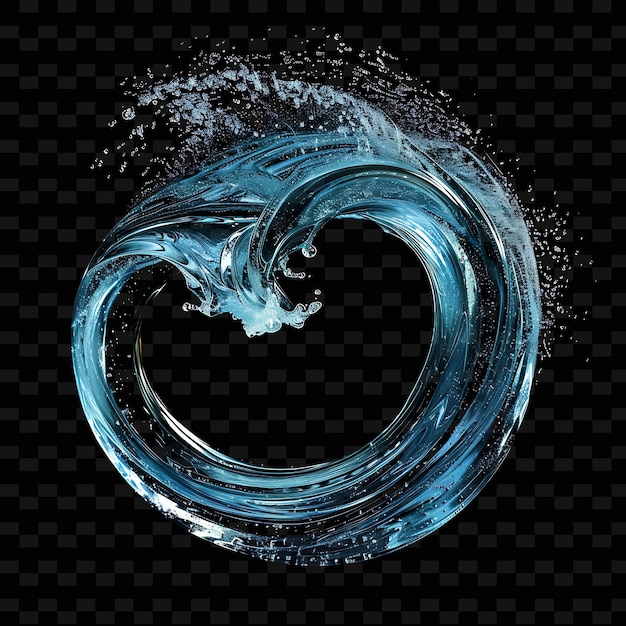 a circle of water with a splash of blue color