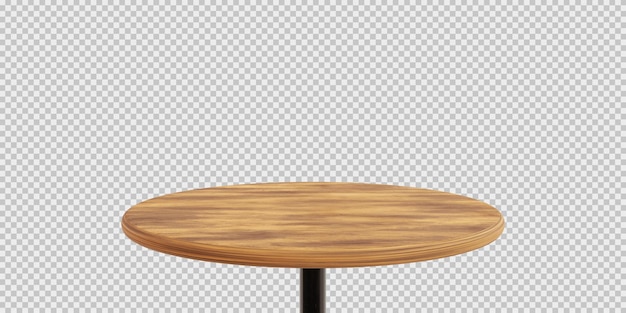 Circle wooden table foreground