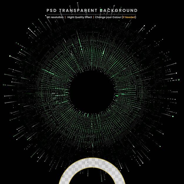 PSD circular colorful visualization on transparant background