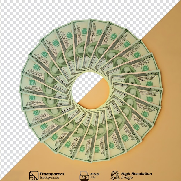 PSD circular design dollar money isolated on transparent background