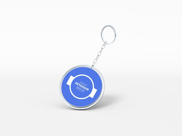 Circular Metal Keychain Mockup