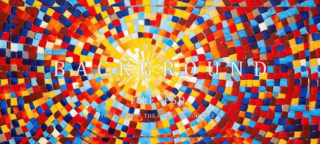 PSD circular mosaic of vibrant colors