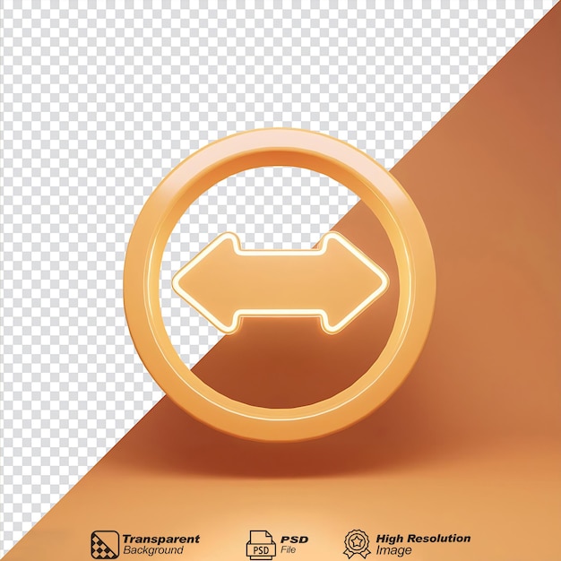 Circular Opposite Arrow Glowing Icon isolated on transparent background