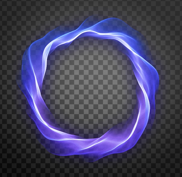 Circular purple gradient flow aperture on a transparent background