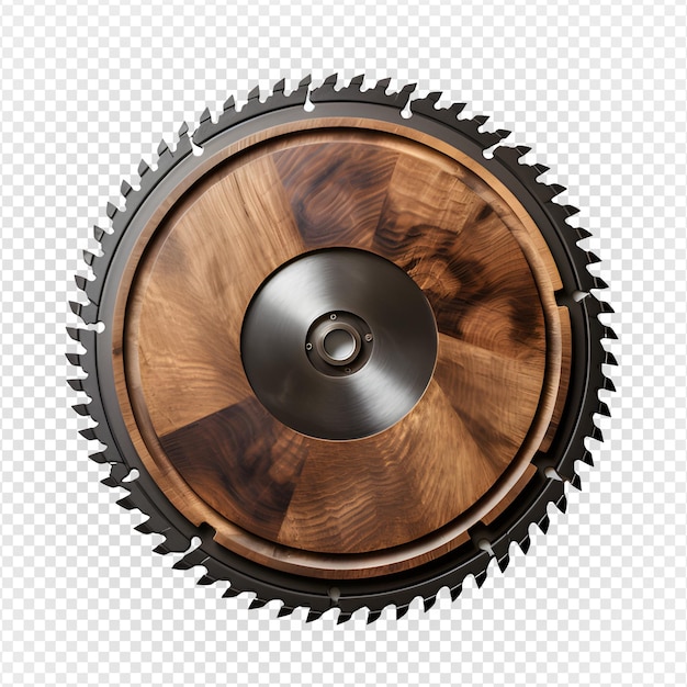 circular wooden saw isolated on transparent background generative ai