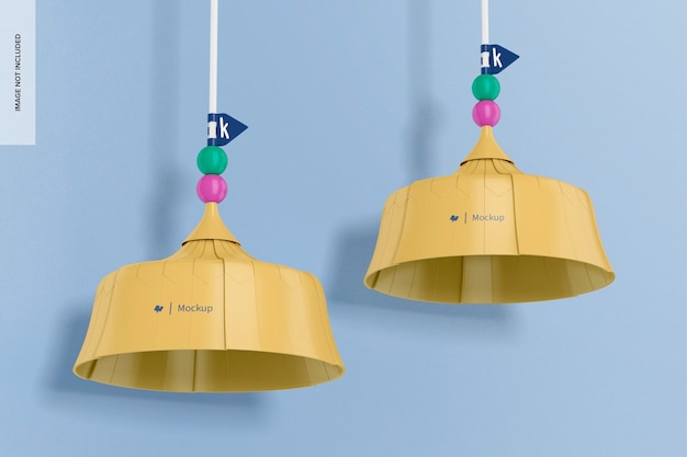 Circus Kindergarten Lamps Mockup Low Angle View