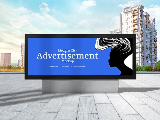 PSD city advertisement billboard psd mockup