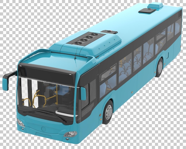 City bus on transparent background 3d rendering illustration