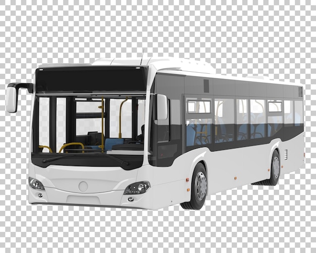 City bus on transparent background 3d rendering illustration