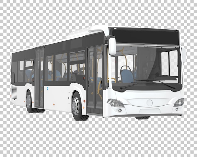 City bus on transparent background 3d rendering illustration