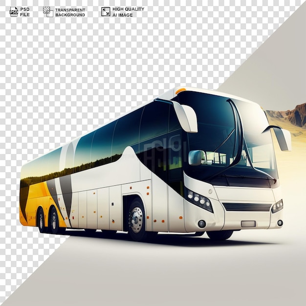 City bus on transparent background 3d rendering illustration