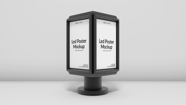 City light box poster mockup white background