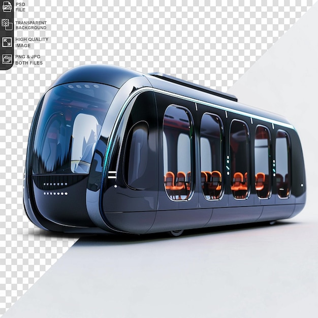 PSD city metro train bus isolated on transparent background