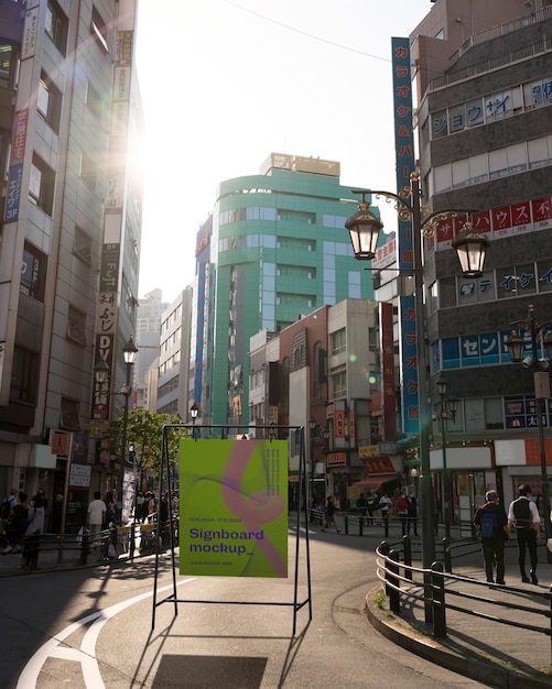 PSD city signboard mockup design