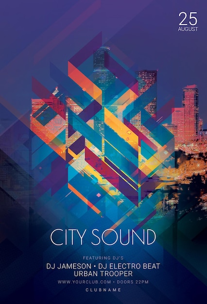 PSD city sound flyer design