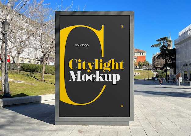 Citylight outdoor advertisement mockup