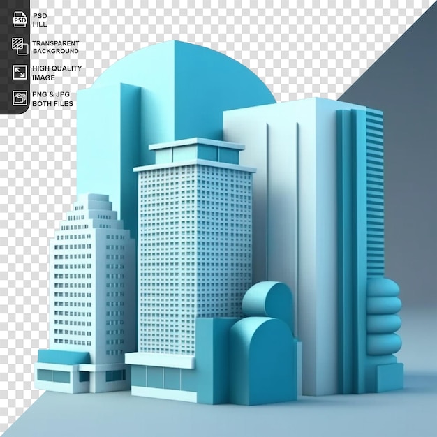 cityscape modern high rise buildings panorama of the central part of the city 3d rendering on white