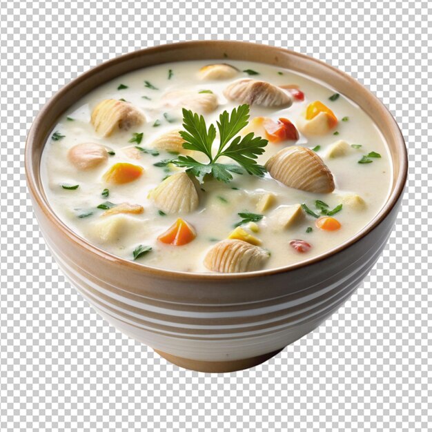 PSD clam chowder on transparent background