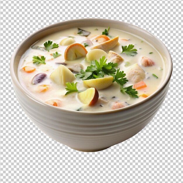 PSD clam chowder on transparent background