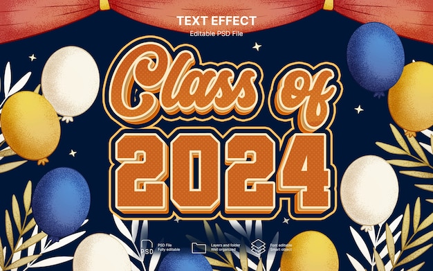 PSD class of 2024 text effect