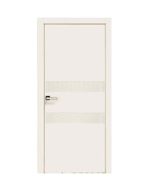 Classic beige door with stripe design front view ral 9003