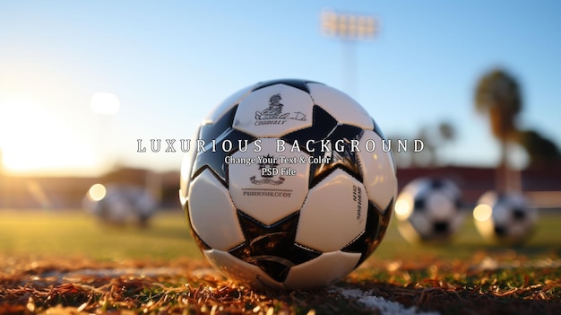 PSD classic black and white soccer ball