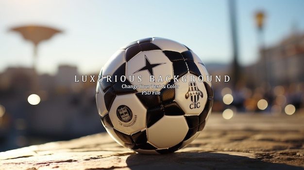 PSD classic black and white soccer ball