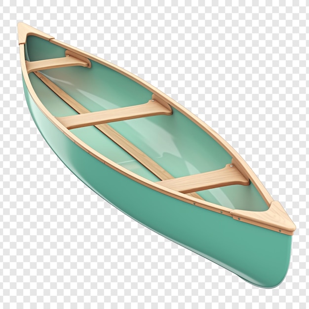 Classic Canoe A Teal and Wooden Boat