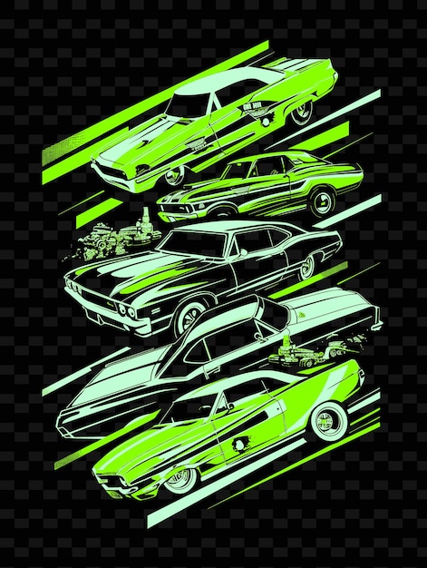 Classic Car Show With Vintage Vehicles and Memorabilia Retro Creative Illustration Idea Designs