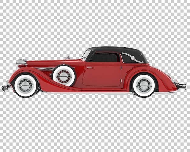 Classic car on transparent background 3d rendering illustration