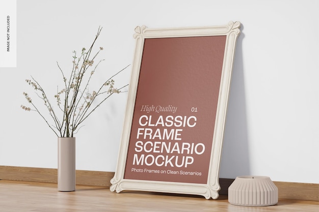 Classic Frame Scenario Mockup, Leaned