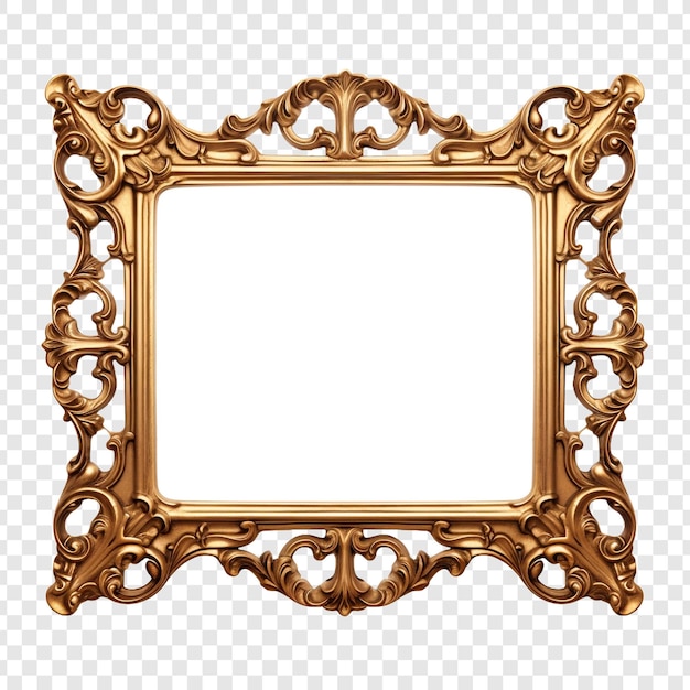 Classic frame skillfully carved isolated on transparent background