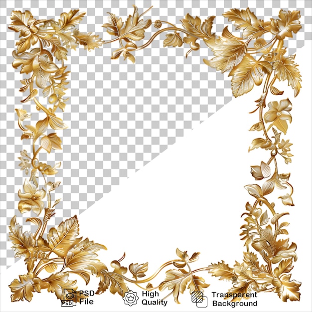 PSD classic gold frame with transparent background