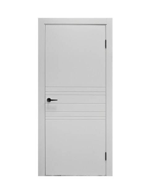 Classic gray door with stripe design front view ral 7047