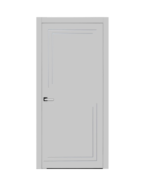 Classic gray door with stripe design front view ral 7047