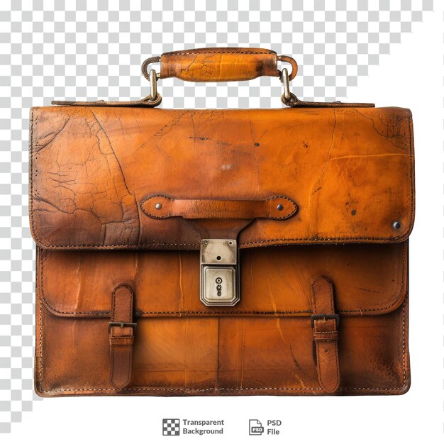 PSD classic leather briefcase transparent background