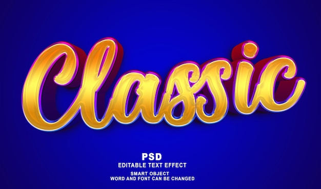 Classic luxury 3d editable photoshop text effect style with premium background