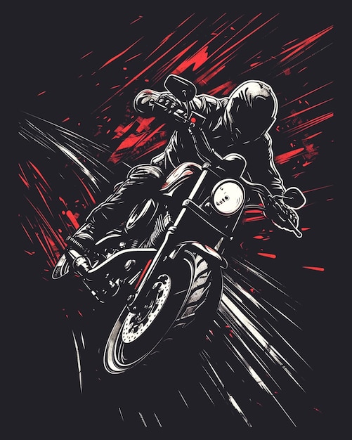 classic motorcycle illustration t shirt design