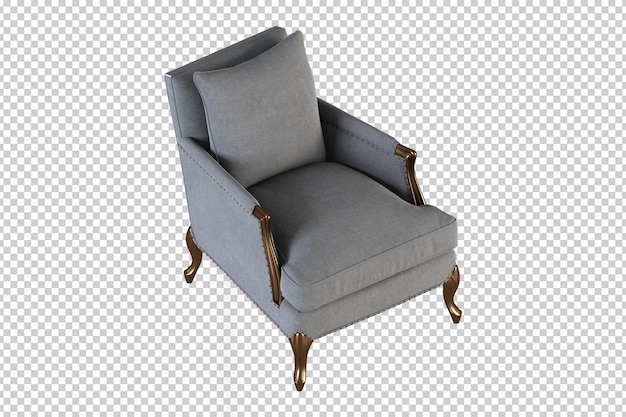 Classic sofa in 3d rendering isolated