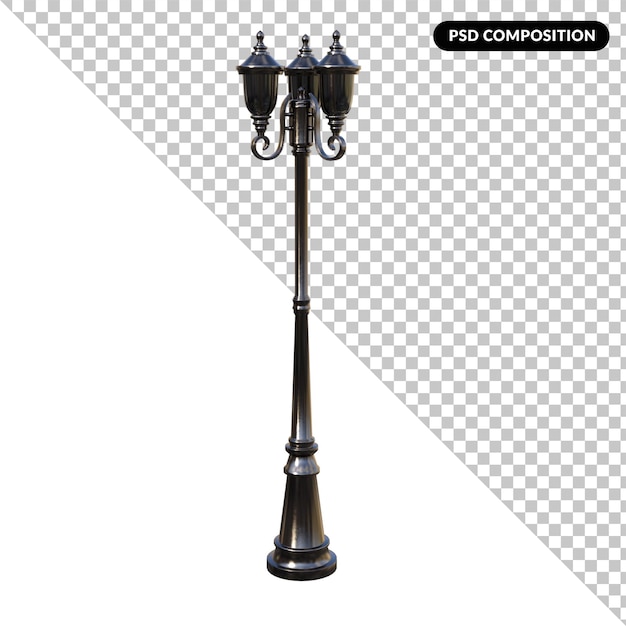 Classic street lamp isolated 3d